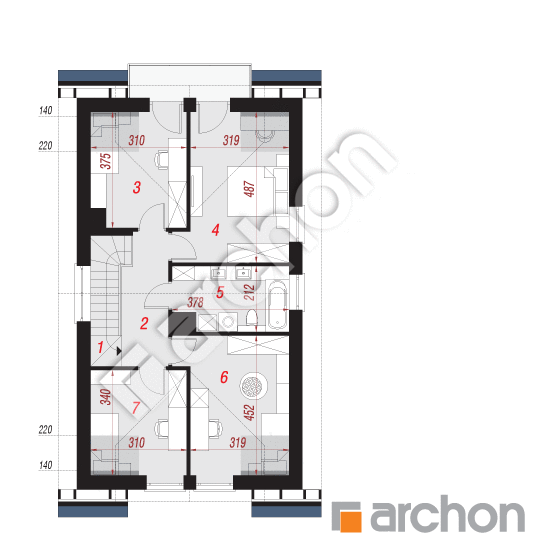 Проект будинку ARCHON+ Будинок під гінко 19 (Г) План мансандри