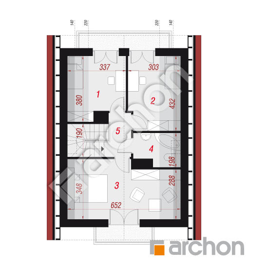 Проект дома ARCHON+ Дом под каштаном 2 (П) вер.2 План мансандри