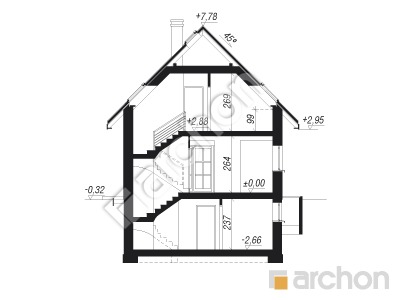Проект дома ARCHON+ Дом под каштаном 2 (П) вер.2 Розріз будинку