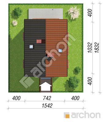 Проєкт будинку ARCHON+ Будинок під каштаном 2 (П) вер.2 Ситуація