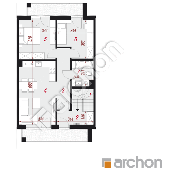 Проект будинку ARCHON+ Будинок при тракті (Р2СА) План мансандри