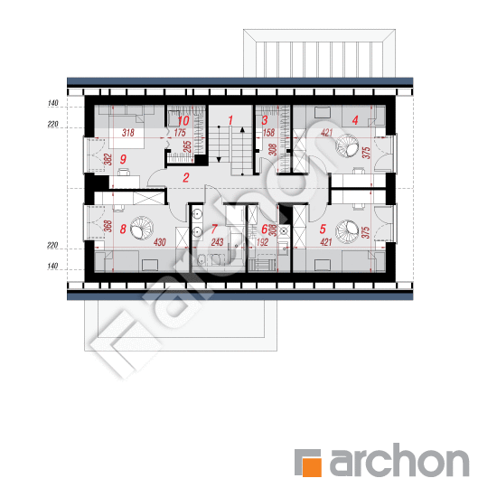 Проект дома ARCHON+ Дом в розаниях 3 (Г2) План мансандри