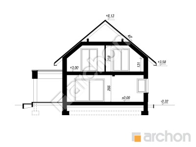 Проєкт будинку ARCHON+ Будинок в розаніях 3 (Г2) Розріз будинку
