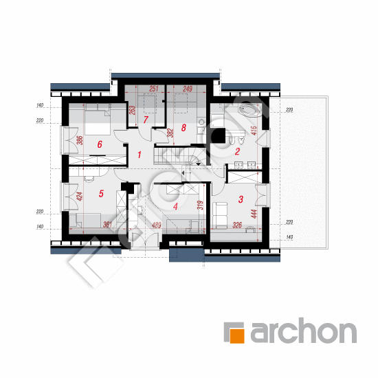 Проект будинку ARCHON+ Будинок у яновцях (Г2) План мансандри