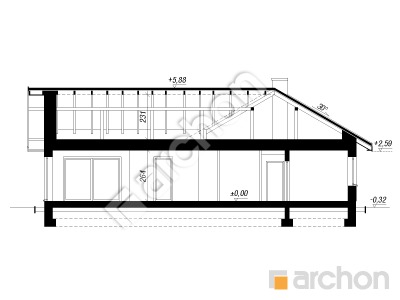 Проект дома ARCHON+ Дом в жимолости (Г2Т) Розріз будинку