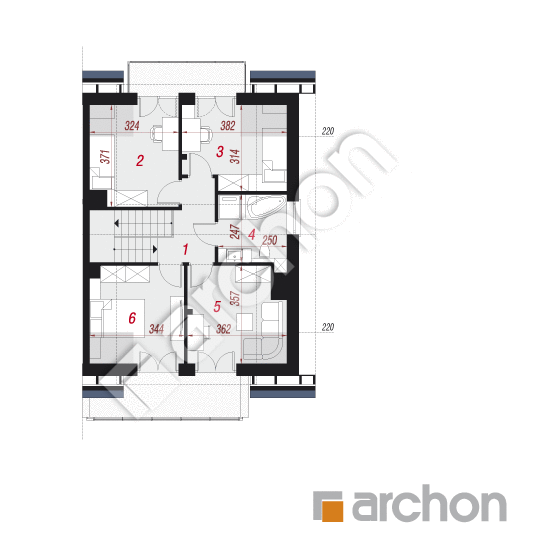 Проект будинку ARCHON+ Будинок в клематисах 20 (БА) вер. 2 План мансандри