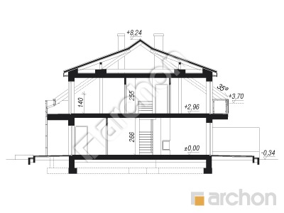 Проект дома ARCHON+ Дом в клематисах 20 (БА) вер. 2 Розріз будинку