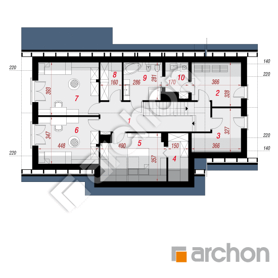 Проект будинку ARCHON+ Будинок в голтеріях План мансандри