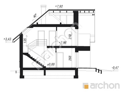 Проєкт будинку ARCHON+ Будинок в журавках 10 Розріз будинку