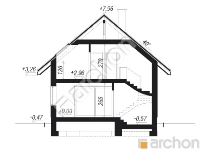 Проект дома ARCHON+ Дом в сон-траве 6 Розріз будинку