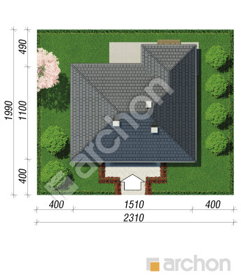 Проект дома ARCHON+ Дом под красной рябиной 15 (Т) Ситуація
