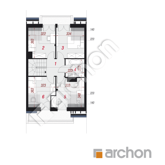 Проект будинку ARCHON+ Будинок в клематисах 18 (С) вер. 2 План мансандри