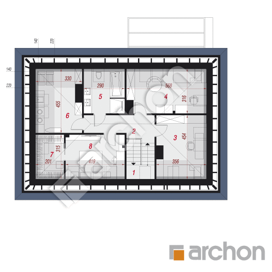Проект будинку ARCHON+ Будинок в арахісах План мансандри