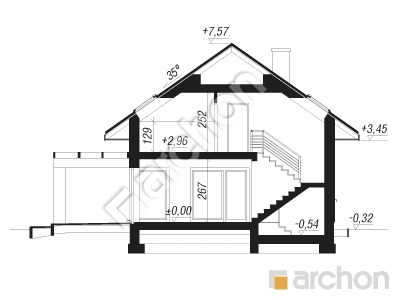 Проект дома ARCHON+ Дом в арахисах Розріз будинку