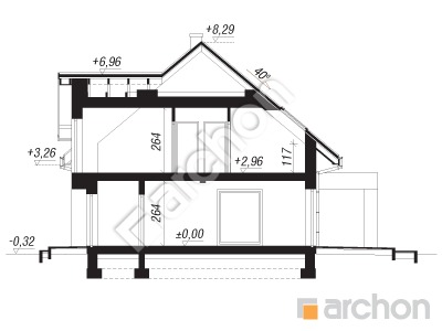 Проект дома ARCHON+ Дом в коммифорах 8 Розріз будинку