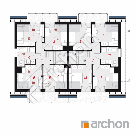 Проект будинку ARCHON+ Будинок в клематисах 21 (Р2) План мансандри