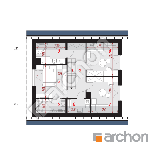 Проект будинку ARCHON+ Будинок в аммобіумі 3 План мансандри