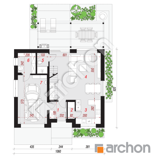 Проект будинку ARCHON+ Будинок в аммобіумі 3 План першого поверху