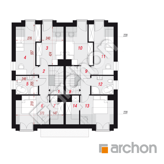 Проект дома ARCHON+ Дом под гинко 9 (Р2НТ) План мансандри