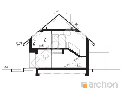 Проект дома ARCHON+ Дом в гейджее 5 Розріз будинку
