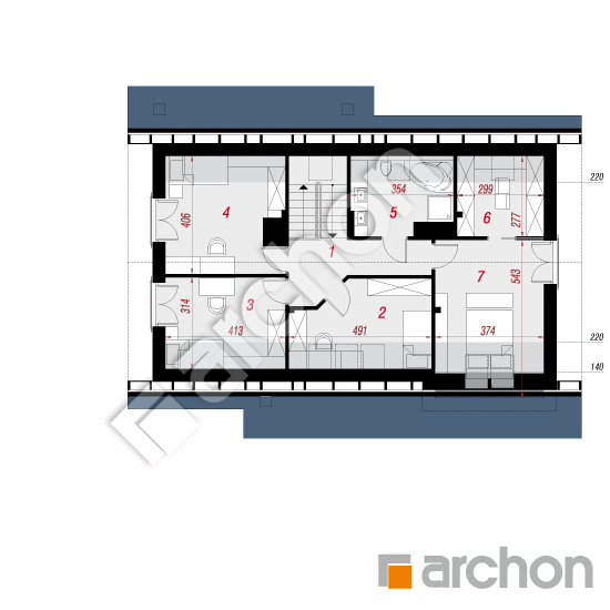 Проект будинку ARCHON+ Будинок у вістерії 2 (П) План мансандри