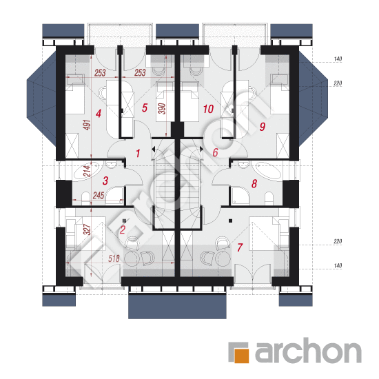 Проект дома ARCHON+ Дом под гинко 2 (Р2) План мансандри