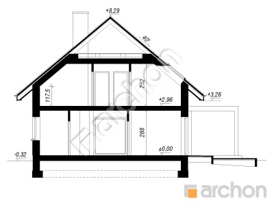 Проєкт будинку ARCHON+ Будинок в комміфорах 3 Розріз будинку