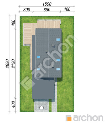 Проект дома ARCHON+ Дом в бегониях 2(Г) Ситуація