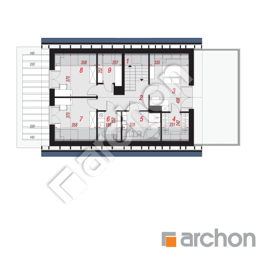 Проект будинку ARCHON+ Будинок в шишковиках 3 (Г) План мансандри
