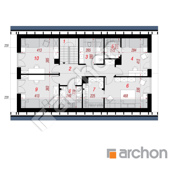 Проект будинку ARCHON+ Будинок у вістерії 8 (Г) План мансандри