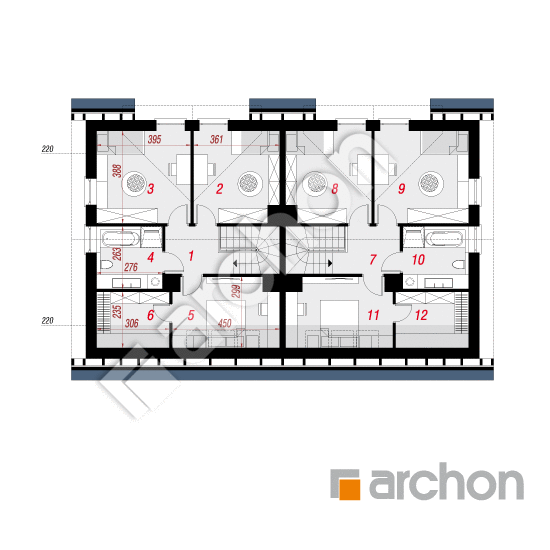 Проект дома ARCHON+ Дом в крынках 2 (Р2) План мансандри