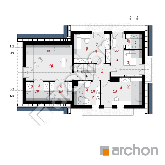 Проект будинку ARCHON+ Будинок в рододендронах 17 (Г2П) План мансандри