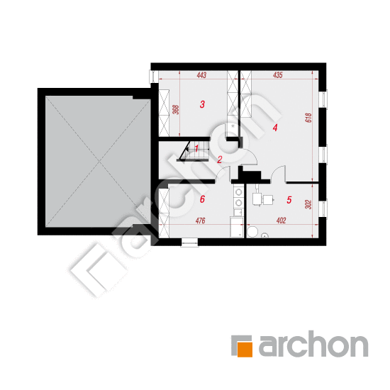 Проект будинку ARCHON+ Будинок в рододендронах 17 (Г2П) План підвалу