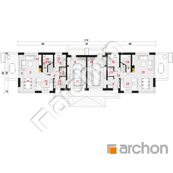 Проект дома ARCHON+ Дом в мотыльках 4 (ГР2) План першого поверху