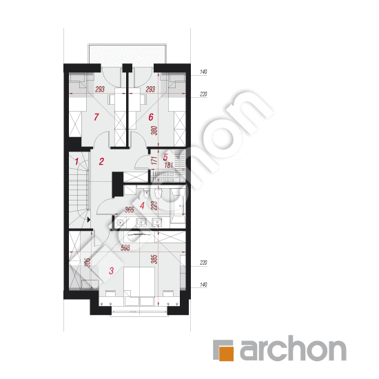 Проект дома ARCHON+ Дом под гинко 16 (ГС) План мансандри