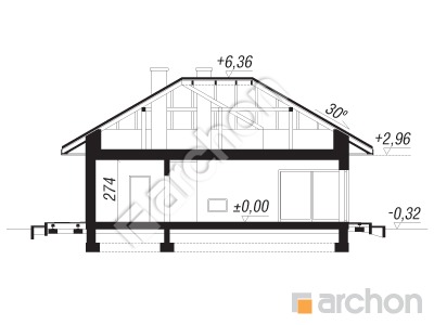 Проект дома ARCHON+ Дом в каландивах Розріз будинку