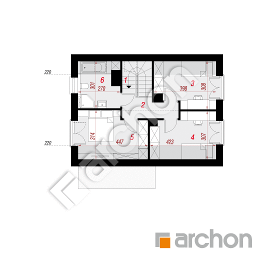 Проект дома ARCHON+ Дом в третомах 2 План мансандри