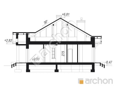 Проект дома ARCHON+ Дом под красной рябиной 4 вер.2 Розріз будинку