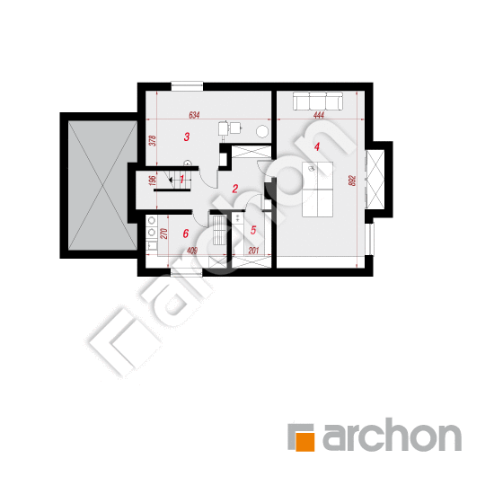 Проект будинку ARCHON+ Будинок в вербенах 8 (ПН) План підвалу