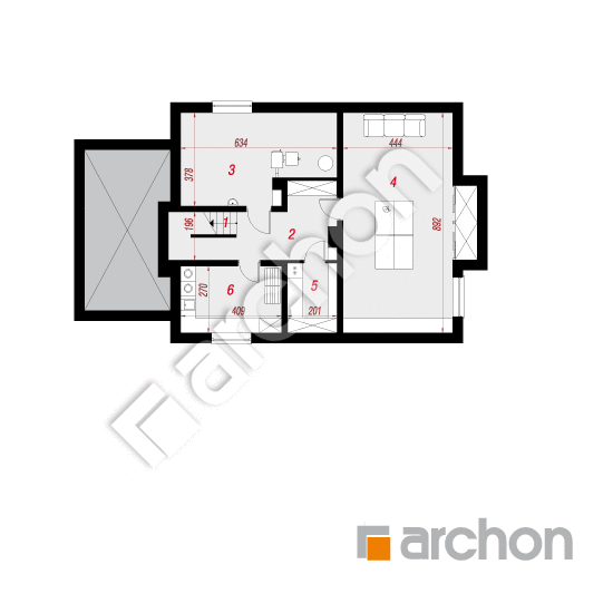Проект дома ARCHON+ Дом в вербене 8 (ПН) План підвалу