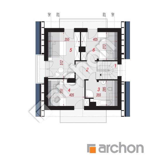 Проект дома ARCHON+ Дом в рододендронах (Н) вер.2 План мансандри
