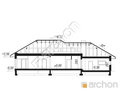 Проєкт будинку ARCHON+ Будинок в альвах (Г2) Розріз будинку
