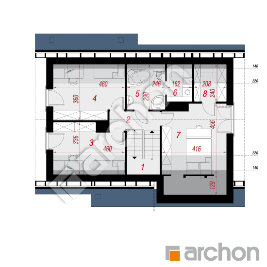 Проект дома ARCHON+ Дом в журавках (A) План мансандри
