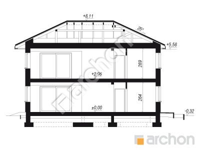 Проект дома ARCHON+ Вилла Луиза 2 (Р2) вер.2 Розріз будинку