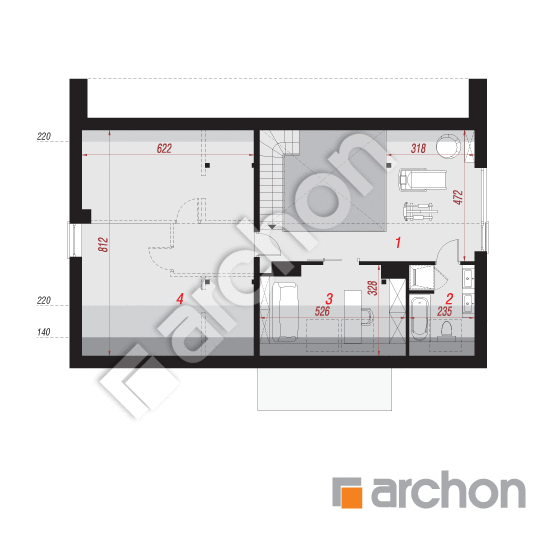 Проект будинку ARCHON+ Будинок в нарахнілах 5 План мансандри