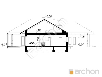 Проєкт будинку ARCHON+ Будинок в ісменах (Г2) Розріз будинку