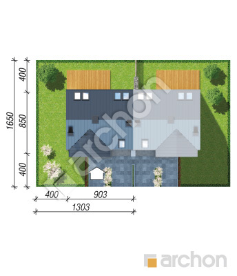 Проєкт будинку ARCHON+ Будинок в гунерах (Б) вер. 2 Ситуація