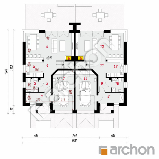 Проект будинку ARCHON+ Вілла Юлія вер.3 План першого поверху