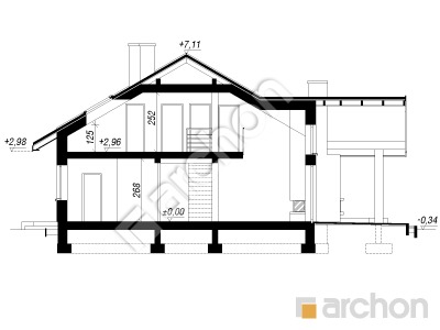 Проект дома ARCHON+ Дом в первоцветах (в) Розріз будинку