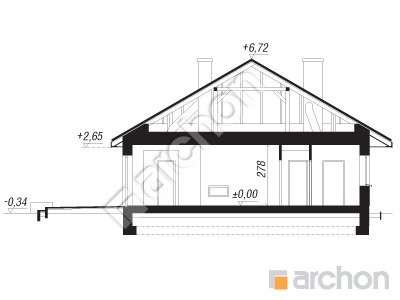 Проект дома ARCHON+ Дом в сирени 2 (В) Розріз будинку